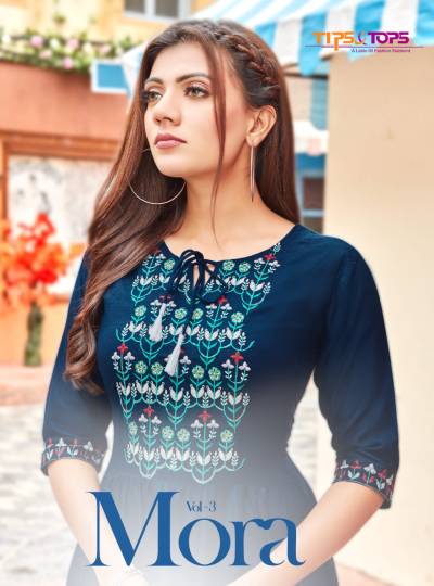 Mora Vol 3 By Tips And Tops Fancy Casual Wear Rayon Gown